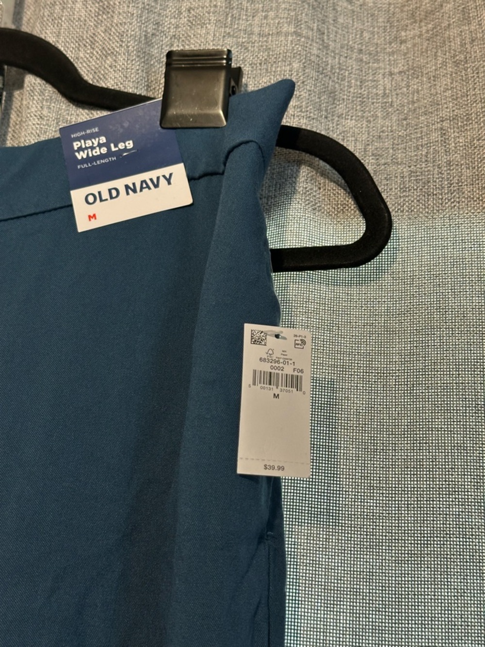 NWT Old Navy Playa Wide Leg Full Length High Rise Teal Boot Cut Pants, M - Picture 4 of 4